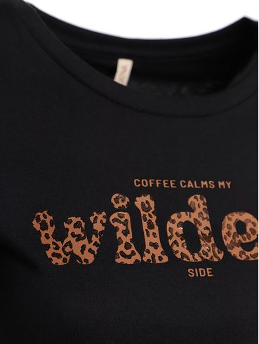 Blusa Meia Malha Manga Curta Cativa Feminina PRETO