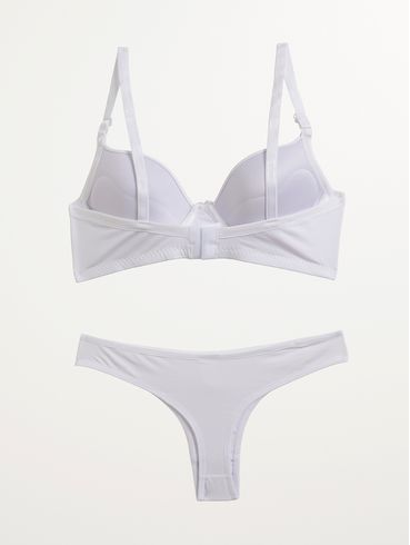 Conjunto Com Bojo e Calcinha Fio Feminino BRANCO