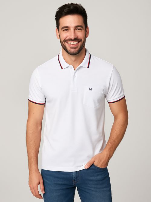 Polo Manga Curta Vilejack Masculina BRANCO