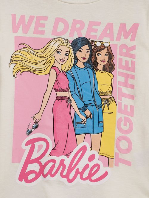 Blusa Manga Longa Barbie Infantil Para Menina - OFF WHITE