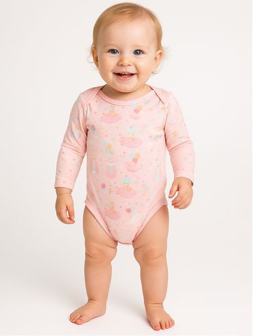 Body Infantil Para Bebê - ROSA