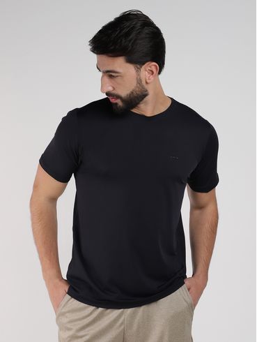 Camiseta Esportiva Básica Poliamida Masculina PRETO