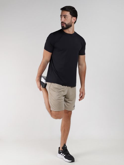 Camiseta Esportiva Básica Poliamida Masculina PRETO