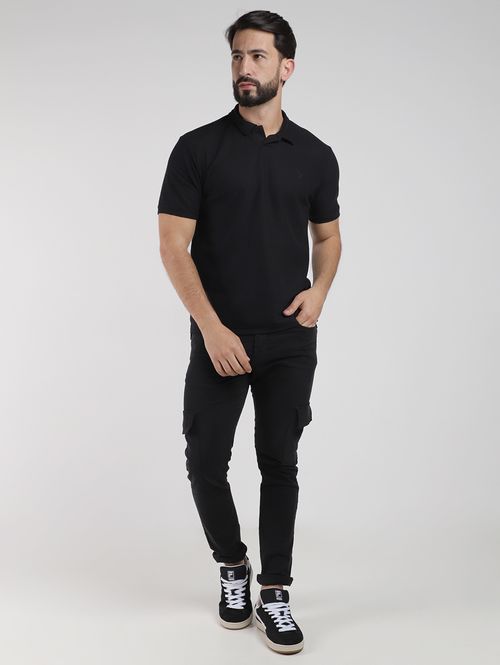 Calça Sarja Slim Cargo Masculina PRETO