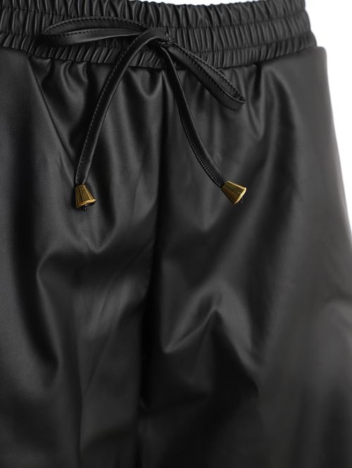 Calça PU Pantacourt Autentique Feminina PRETO
