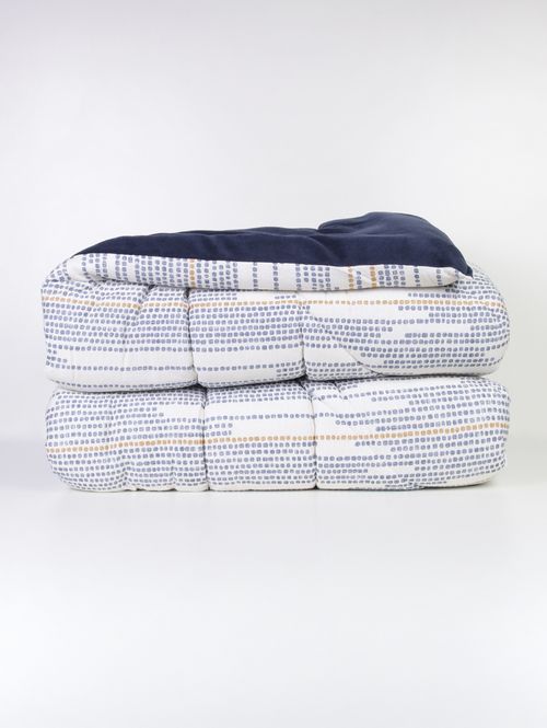 Edredom Solteiro Blend Malha Altenburg AZUL