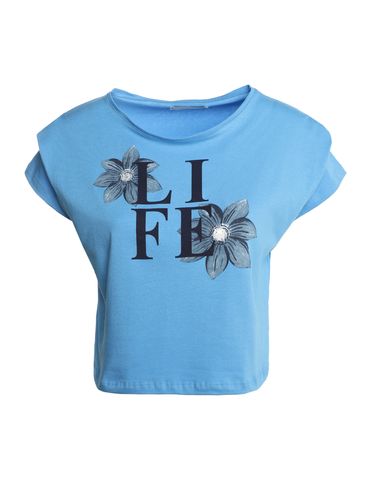 Blusa Cotton Manga Curta Autentique Feminina AZUL