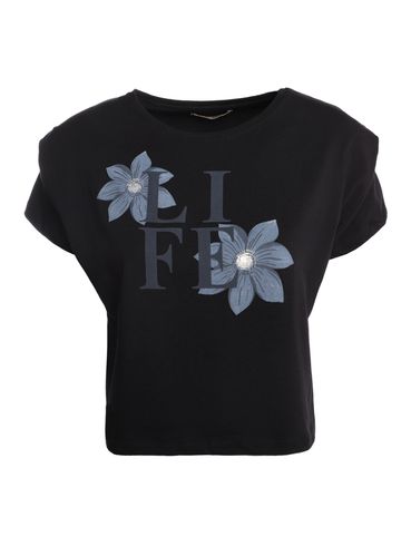 Blusa Cotton Manga Curta Autentique Feminina PRETO