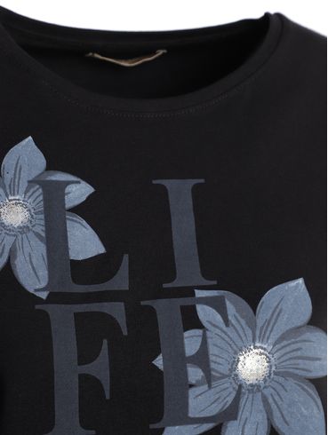 Blusa Cotton Manga Curta Autentique Feminina PRETO
