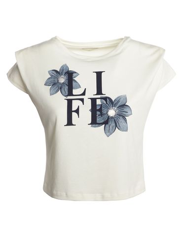 Blusa Cotton Manga Curta Autentique Feminina OFF WHITE