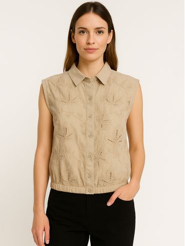 Camisa Manga Curta Eagle Rock Feminina CAQUI