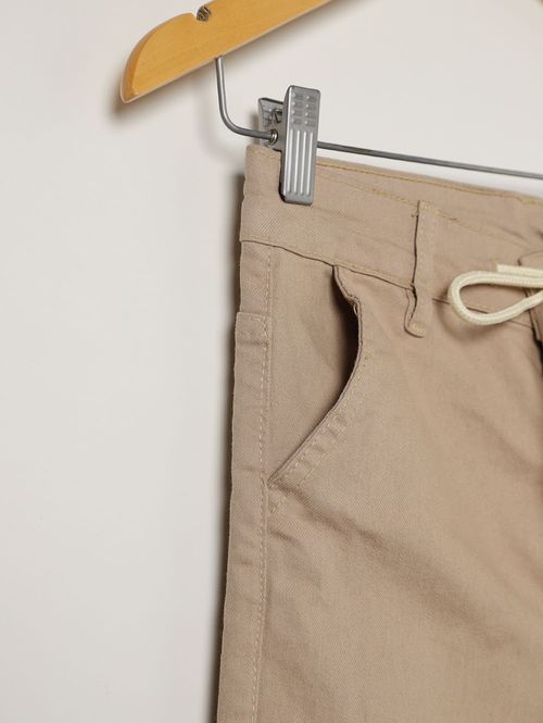 Calça Sarja Jogger Juvenil Para Menino - BEGE