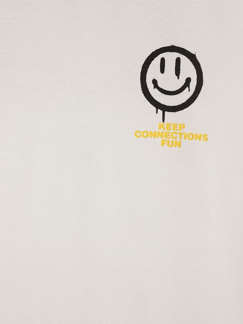 Camiseta Manga Curta Juvenil Para Menino - OFF WHITE