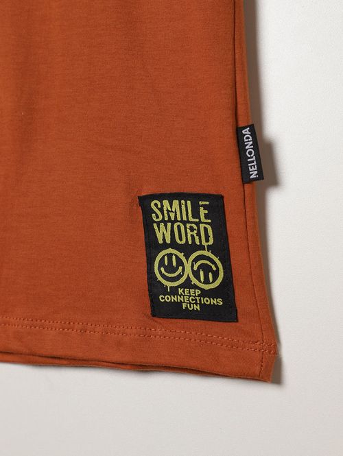 Camiseta Manga Curta Juvenil Para Menino - MARROM