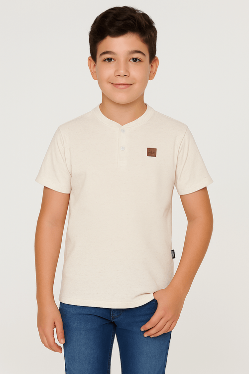 Camiseta Manga Curta Juvenil Para Menino - OFF WHITE