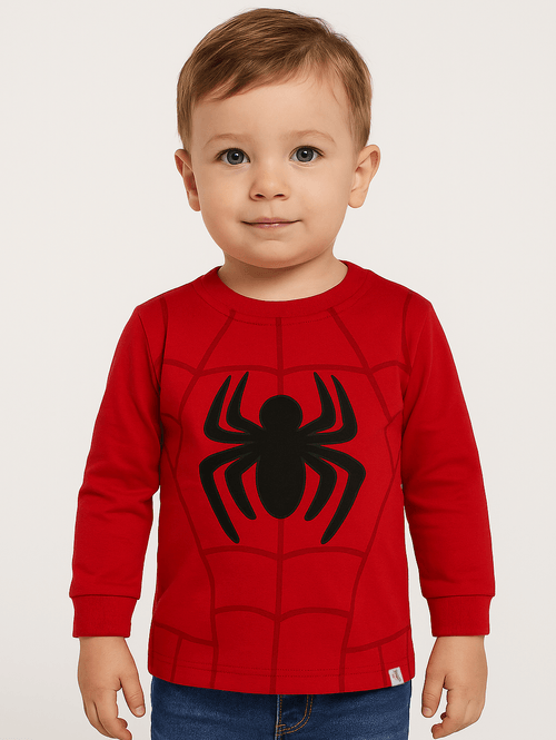 Camiseta Manga Longa Infantil Para Menino - VERMELHO
