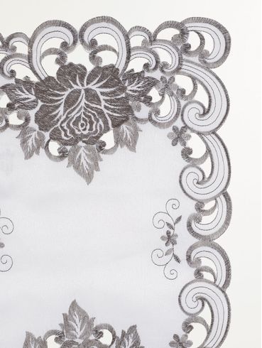 Toalha de Bandeja Lace  BRANCO/CINZA