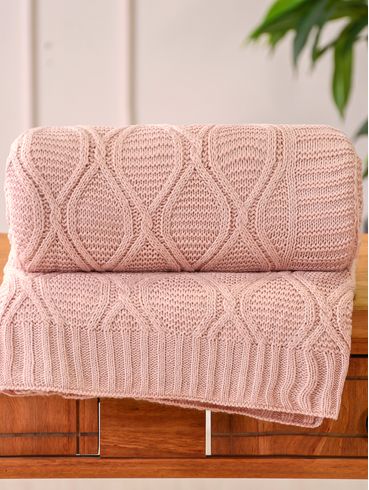 Manta Para Sofá Refine Tricot ROSA