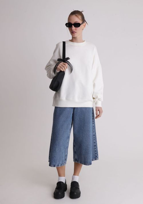 Moletom básico feminino oversized