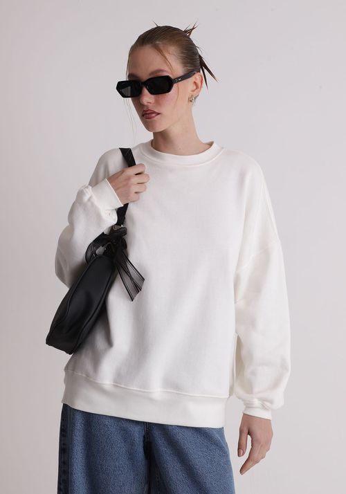 Moletom básico feminino oversized