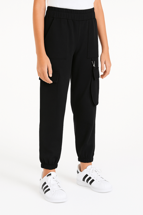 Calça Jogger Juvenil Para Menina - PRETO