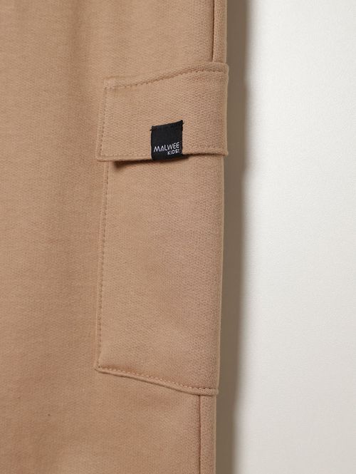 Calça Moletinho Cargo Infantil Para Menino - MARROM