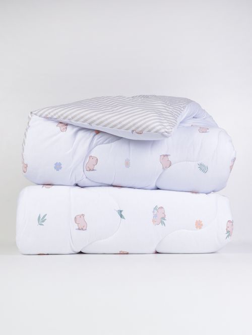 Edredom Solteiro Mundo Kids Altenburg BEGE