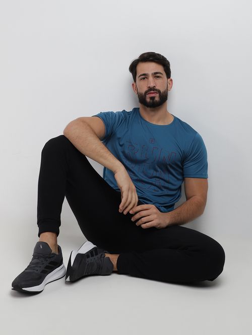 Camiseta Esportiva Dry Estampada Masculina AZUL