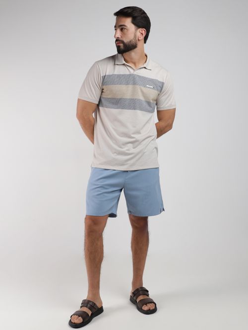 Polo Manga Curta Eletrón Masculina BEGE