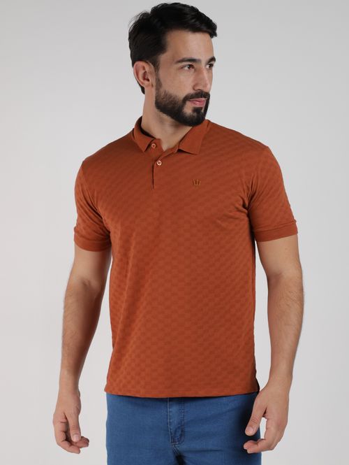 Polo Manga Curta Masculina MARROM