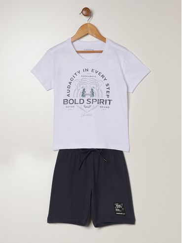 Conjunto Curto Infantil Para Menino - BRANCO