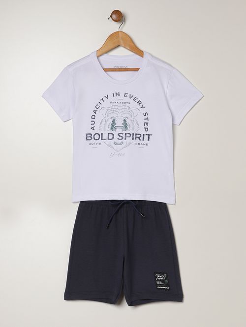 Conjunto Curto Infantil Para Menino - BRANCO