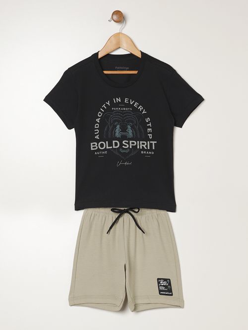Conjunto Curto Infantil Para Menino - PRETO