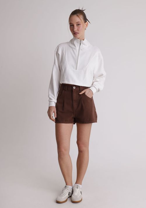 Short de sarja cintura alta