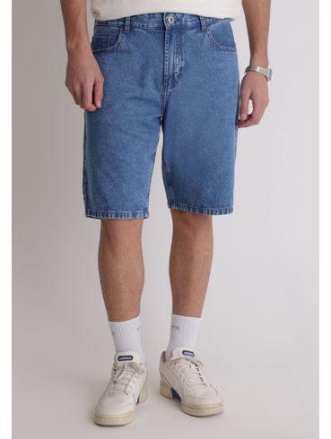 Bermuda jeans regular azul