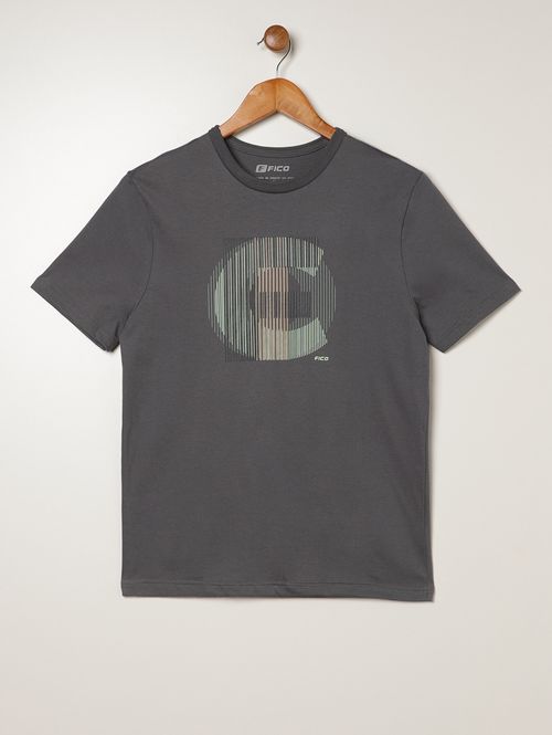 Camiseta Manga Curta Juvenil Para Menino - CINZA