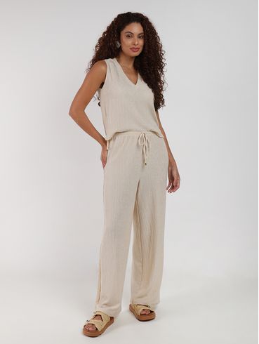 Calça Malha Pantalona Autentique Feminina AREIA