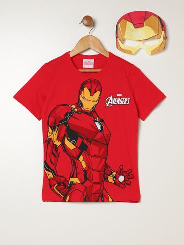 Camiseta Avengers Infantil Para Menino - VERMELHO