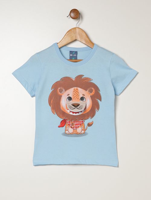 Camiseta Manga Curta Infantil Para Menino - AZUL