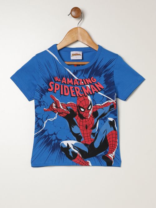 Camiseta Spider Man  Infantil Para Menino - AZUL