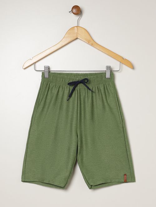 Bermuda Moletom Juvenil Para Menino - VERDE