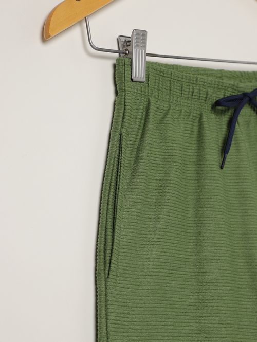 Bermuda Moletom Juvenil Para Menino - VERDE