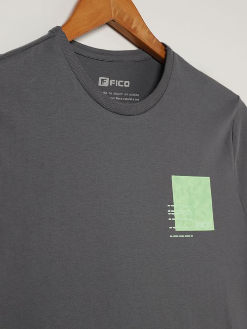 Camiseta Manga Curta Juvenil Para Menino - CINZA