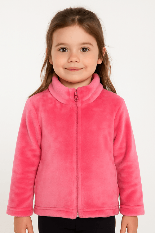 Jaqueta Fleece Infantil Para Menina - ROSA
