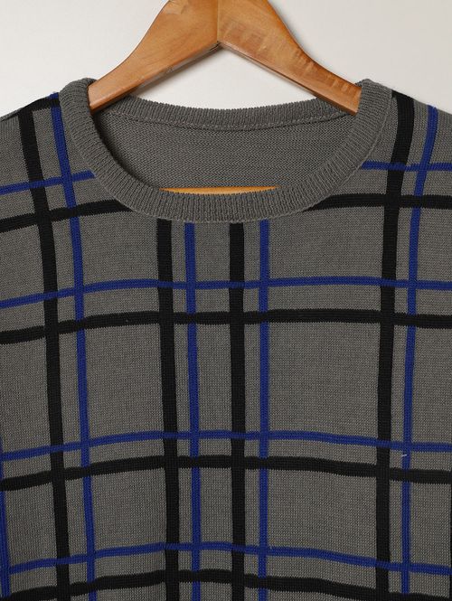 Blusão Tricot Juvenil Para Menino - GRAFITE/PRETO/AZUL