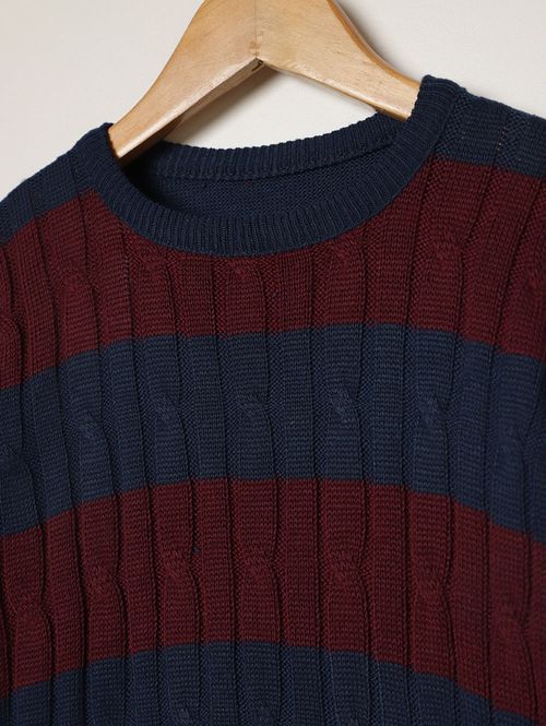 Blusão Tricot Infantil Para Menino - MARINHO/VINHO