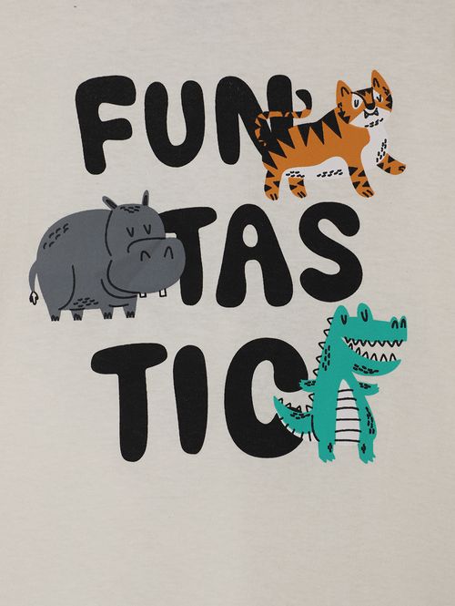 Camiseta Manga Curta Infantil Para Menino - OFF WHITE