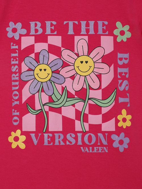 Blusa Cotton Manga Curta Juvenil Para Menina- ROSA