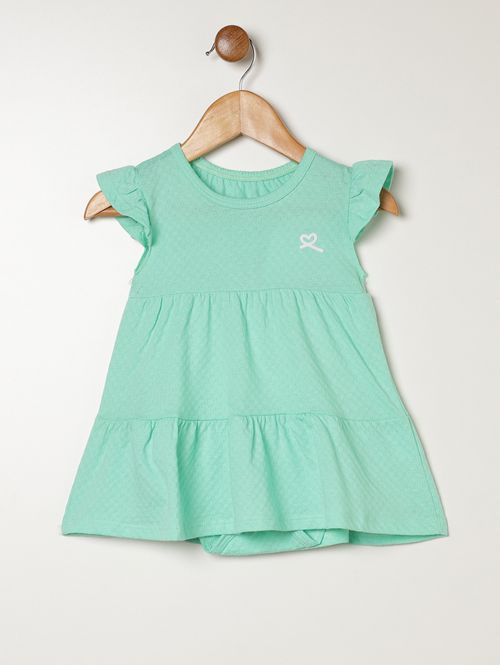 Body Com Vestido Infantil Para Bebê Menina - VERDE