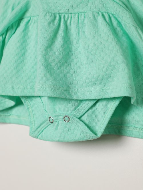 Body Com Vestido Infantil Para Bebê Menina - VERDE